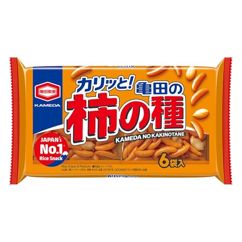 Kameda Kakinotane Rice Crackers with Peanuts Original, 6 Packs