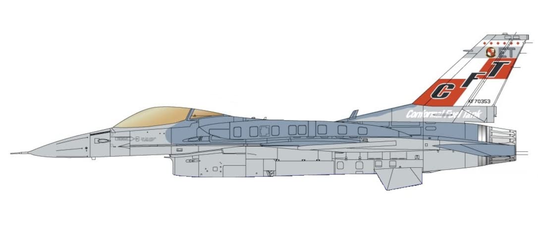 Platz 1/144 US Air Force F-16C Fighting Falcon CFT (Equipped with Conformal Tank) Plastic Model PF-60 Molded Color
