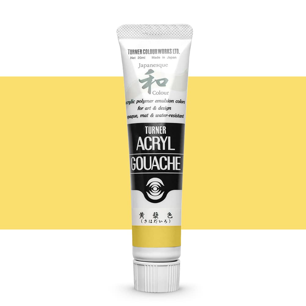 Turner Colour Works Acryl Gouache Artist Acrylic Paint - Single 20 ml Tube - Japanesque Pale Yellow