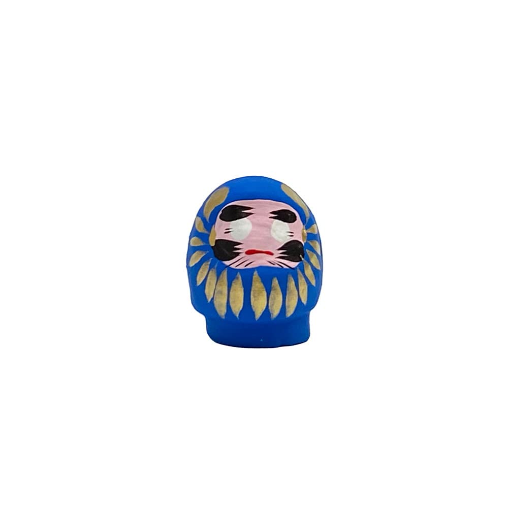 Shigeda Daruma Takasaki Household Safety, Good Luck, Auspicious Fortune, Passing, Winning, Prayer, Figurine, Traditional Crafts, Height 1.8 inches (4.5 cm), Change Dharma Blue