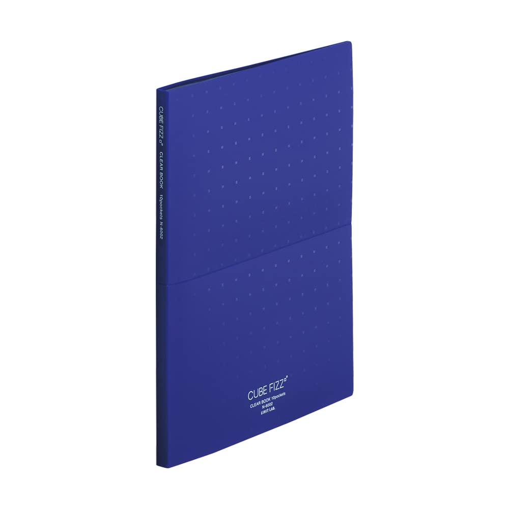 Lihit Lab CUBEFIZZ N6002-11 Clear Book, Stand Type, A4, 10 Pockets, Navy