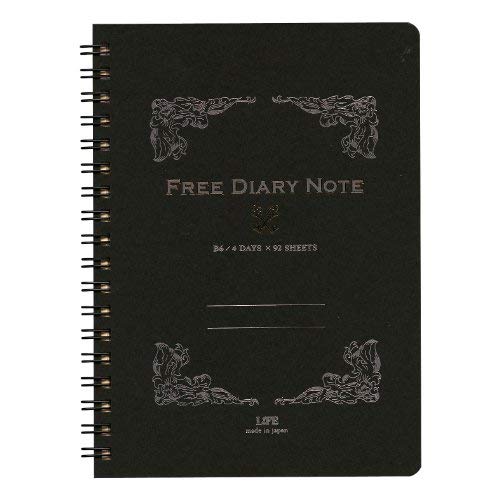 ライフ Life Notebook Free Diary B6 Black D1530