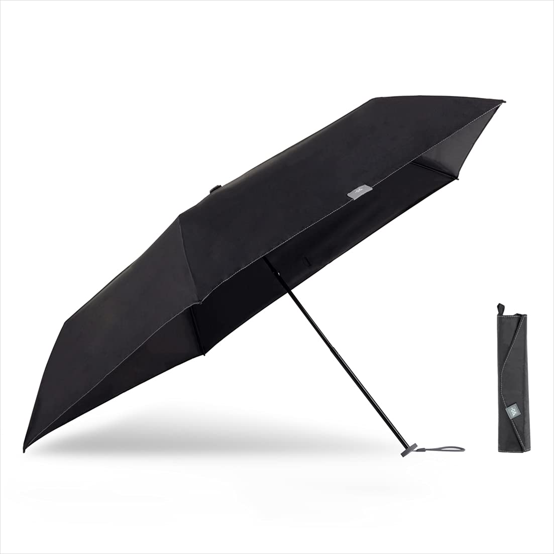 Ogawa 52878 Lightweight Slim Folding Umbrella, Hand Opening, 19.7 inches (50 cm), 5 Ribs, 0 & Zero and Black, UV Rejection Rate & Light Blocking Rate, Over 99%, Heat Insulation Treatment, Water Repellent