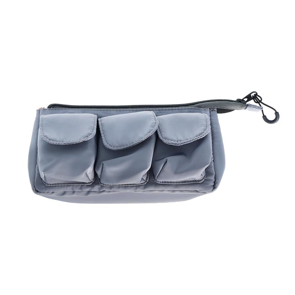 SUN-STAR GEARS PACK Multi-Function Pencil Case with Multiple Pockets Versatile Storage Pouch Durable Lightweight Stationery Organizer (7.7 x 3.7 x 2.4in) Gray (Authentic Hologram for US and EU Only)
