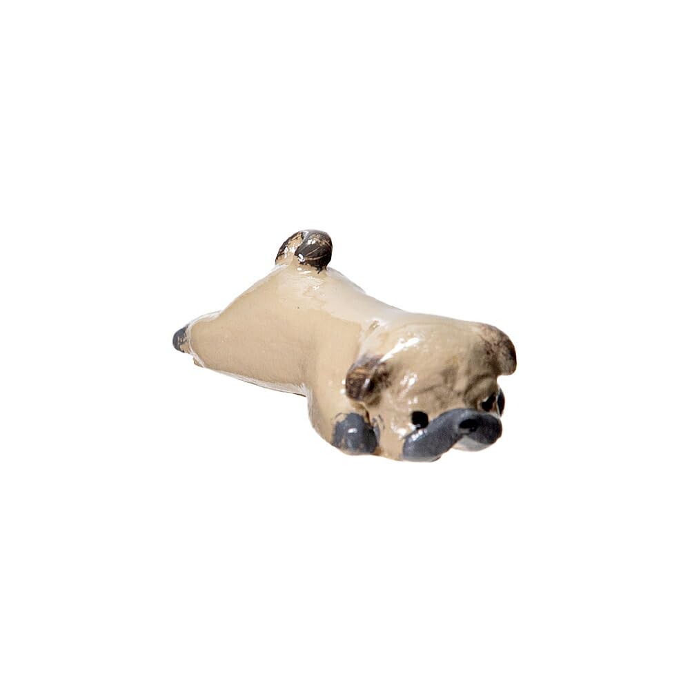 Maruwa Boeki Naughty Mini Mascot, Relaxing Pug, Size: Approx. W3.1 D1.4 H0.9, 1103969-06