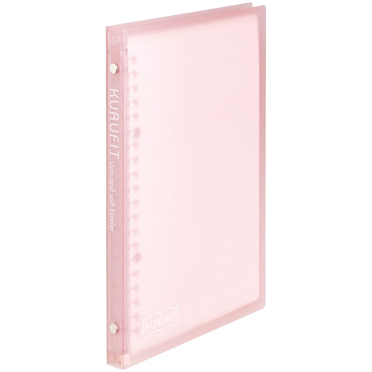 Maruman KURUFIT 20‑Ring Binder with Colorful Flexible Translucent Cover, A5 Size, 5.83" x 8.27", Holds up to 60 Pages / 120 Sheets, Light Pink, Made in Japan