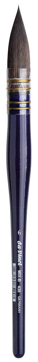 da Vinci Watercolor Series 438 CosmoTop Mix B Paint Brush, Quill Synthetic/Natural Mix, Size 6 (438-6)