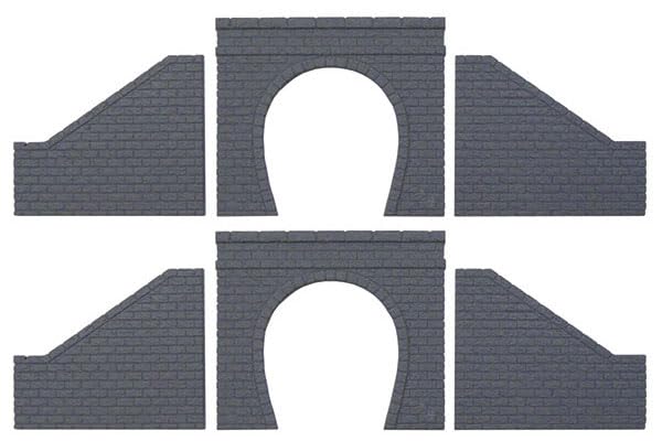 Tsugawa Youkou NA-93 Tunnel Portal Single Line Masonry Type Portal, 2 x Retaining Walls, 2 Each