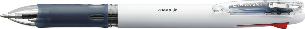 Zebra Clip-On Slim 4C Ball Point Pen, White (B4A5-W)