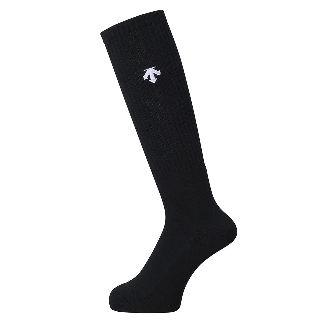 Descente Volleyball Socks, One Point, Men's, Women's, Classic, Unisex, BLK(DVB-8124B), 23.0-25.0 cm