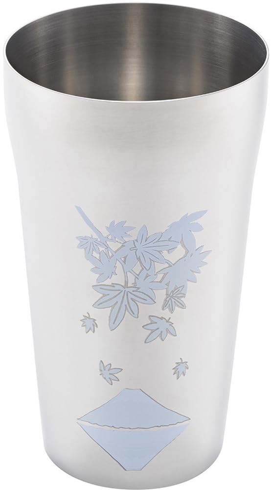 Yokoyama EJK-450 Tsubame Juku Technique Temperature Sensitive Stainless Steel Tumbler, 14.2 fl oz (420 ml), Fuji in Autumn Leaves
