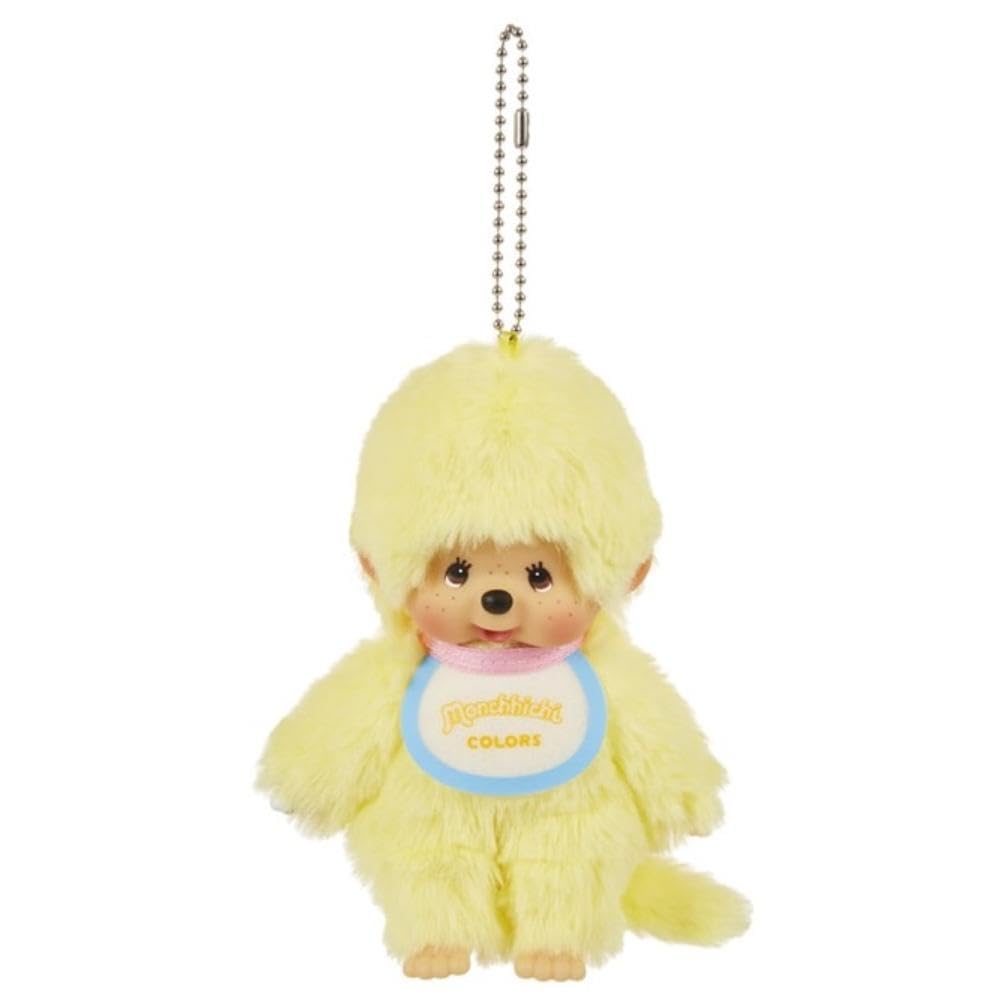 Monchhichi Colors Neon Yellow Plush Mascot Keychain