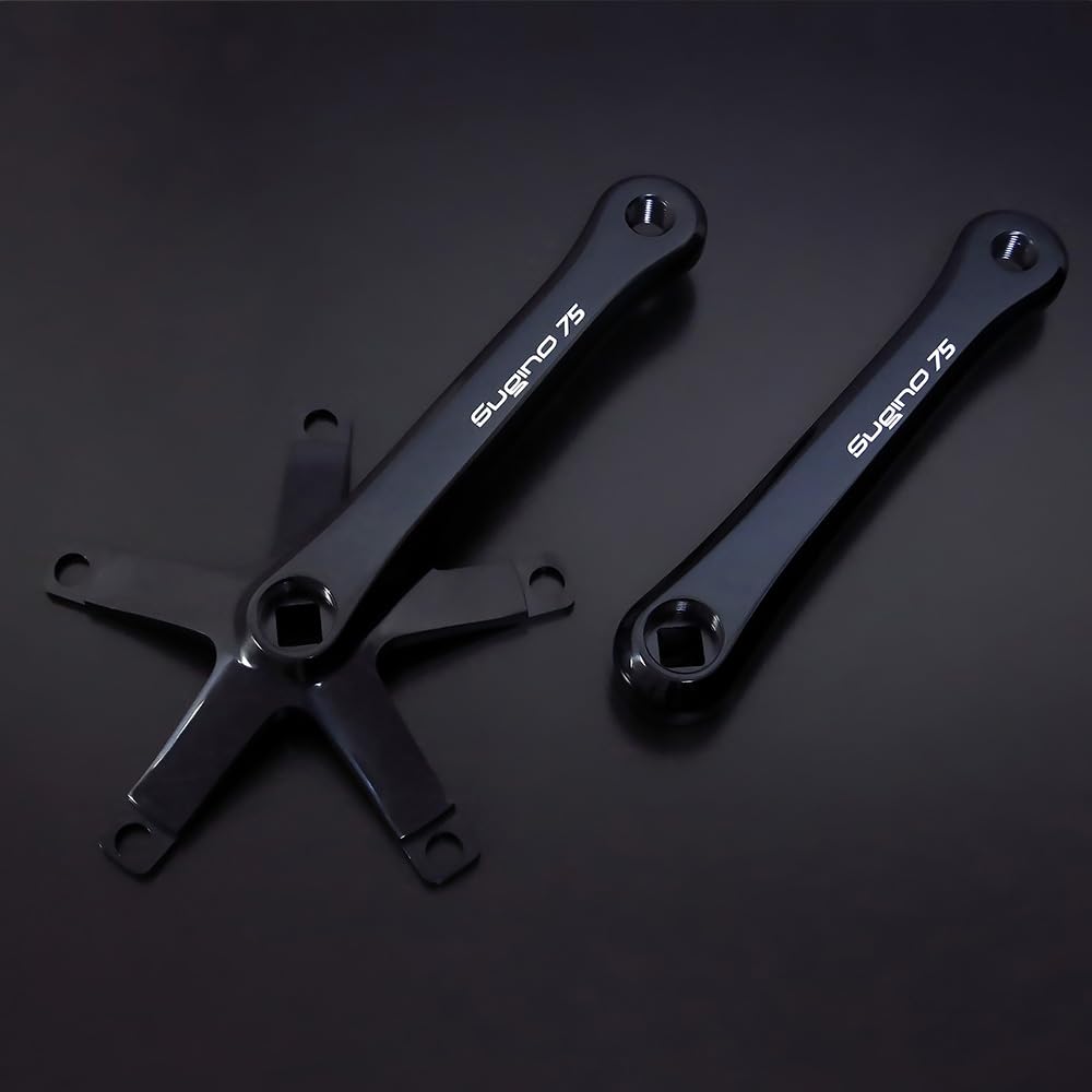 SUGINO SG75 144 (ABK) Crankset, 6.5 inches (165 mm), Black