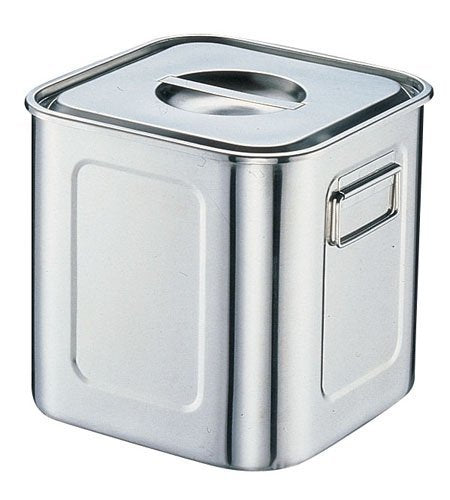 Sanho Sangyo AKK06021 Deep Square Kitchen Pot (with Hand), 8.3 inches (21 cm), 18-8 Stainless Steel, Japan