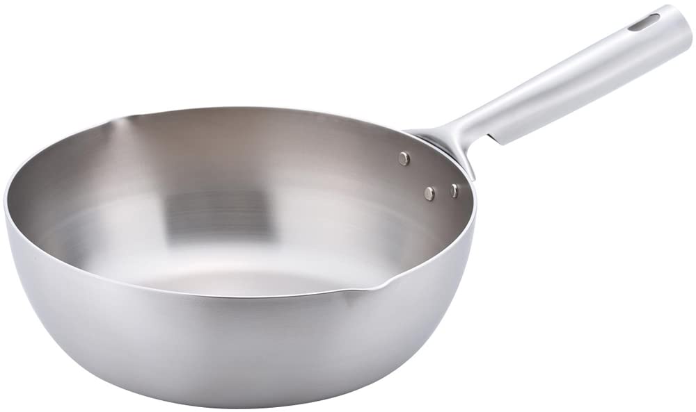 下村企販 KOGU Shimomura Special Sales Frying Pan, Deep, 9.4 inches (24 cm), Made in Japan, Stainless Steel, 3-Layer Steel, Stir-fry, Fry Food, Gas Fire, IH Compatible, Dishwasher Safe, Tsubamesanjo 44426
