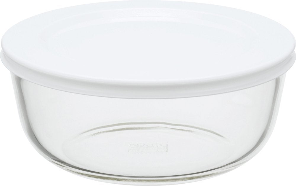 iwaki KBC4150-W1 Heat Resistant Glass Storage Container, Medium, 28.7 fl oz (800 ml), Pack