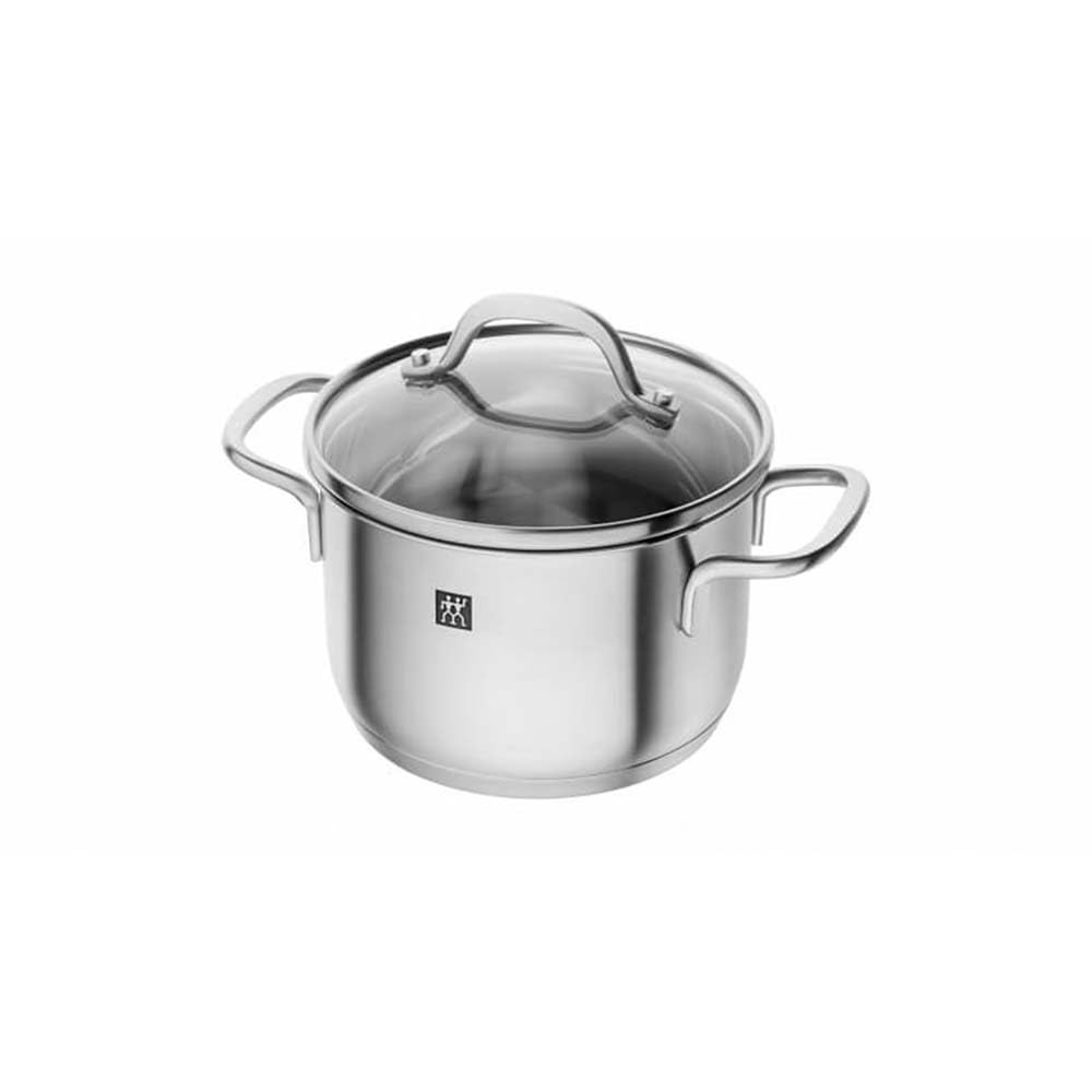 ZWILLING 66653-140 Pico Stock Pot, 5.5 gal (14 cm), 2.5 gal (1.5 L), Double-Handed, Deep Type, Stainless Steel with Glass Lid