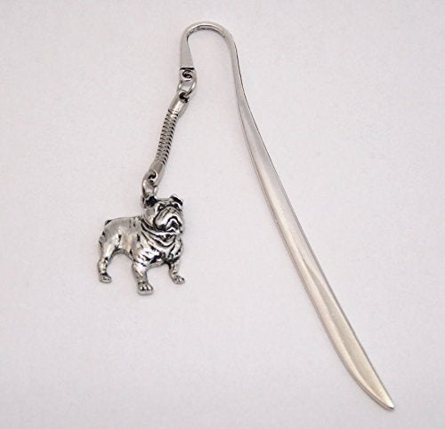 British Bulldog Letter Opener Bookmark Combo in Fine English Pewter (with Gift Box)