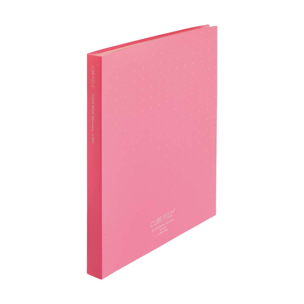 Lihit Lab CUBEFIZZ N6001-12 Clear Book, A4, S Shape, 42 Pockets, Pink