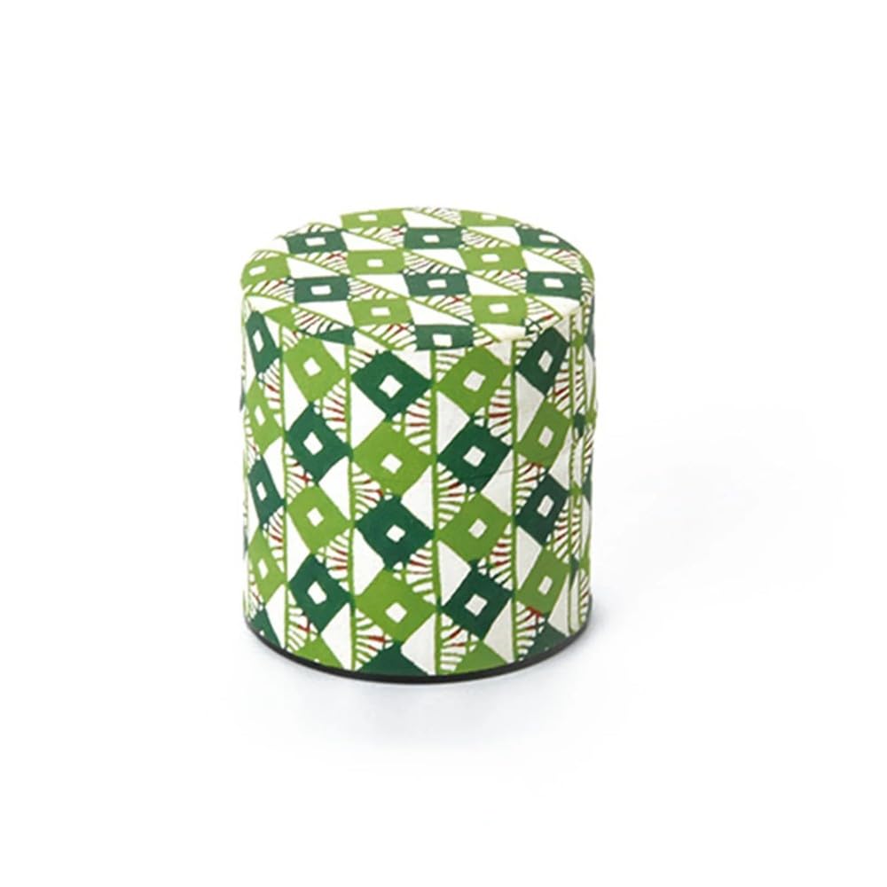 Haikara-san Japanese Tea Storage Canister, Washi Paper Wrapped, Traditional Design, Airtight Lid (Diamond ダイヤ, Small (100g))