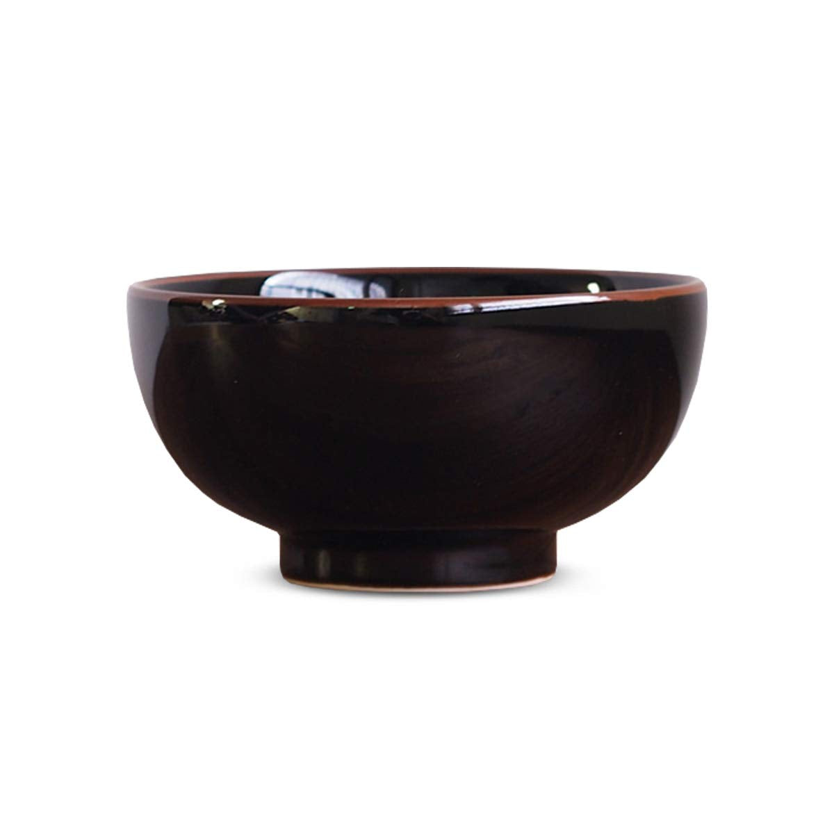 Hakusan Porcelain Porridge Bowl, Black, Φ5.1 x 2.6 inches (13 x 6.5 cm), 16.9 fl oz (500 ml), Tenmei, Hasami Ware Made in Japan, Hakusan Porcelain