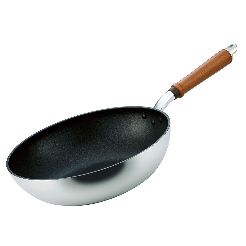 Hokuriku Aluminum Sake Pot, 11.8 inches (30 cm), Lightweight, Gas Fire, Made in Japan, Deep, Light, All-Over Uniform Heating, Time-saving Frying Pan, Durable, Frying Pan Made in Japan, Aluminum
