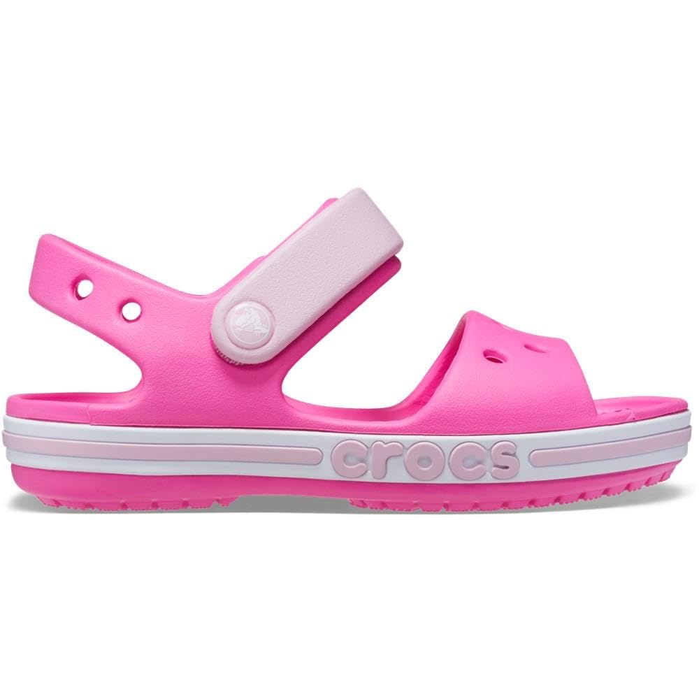 Crocs Unisex-Child Bayaband Sandals, Electric Pink, 2 Little Kid