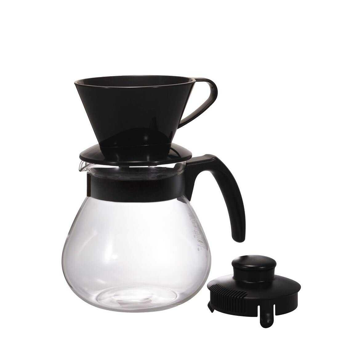 HARIO TCDN-100-B Teko Coffee Dripper Set, 33.8 fl oz (1,000 ml), Coffee Server,