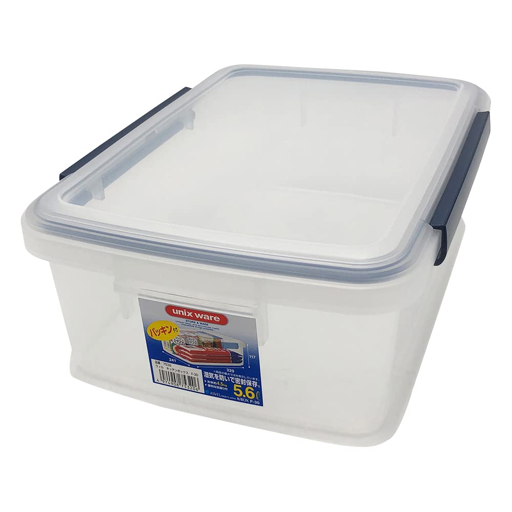 アスベル Asbel A7532 Storage Easy Lift Lock Kitchen Box Visible Contents 2.0 gal (5.6 L) Clear Stackable