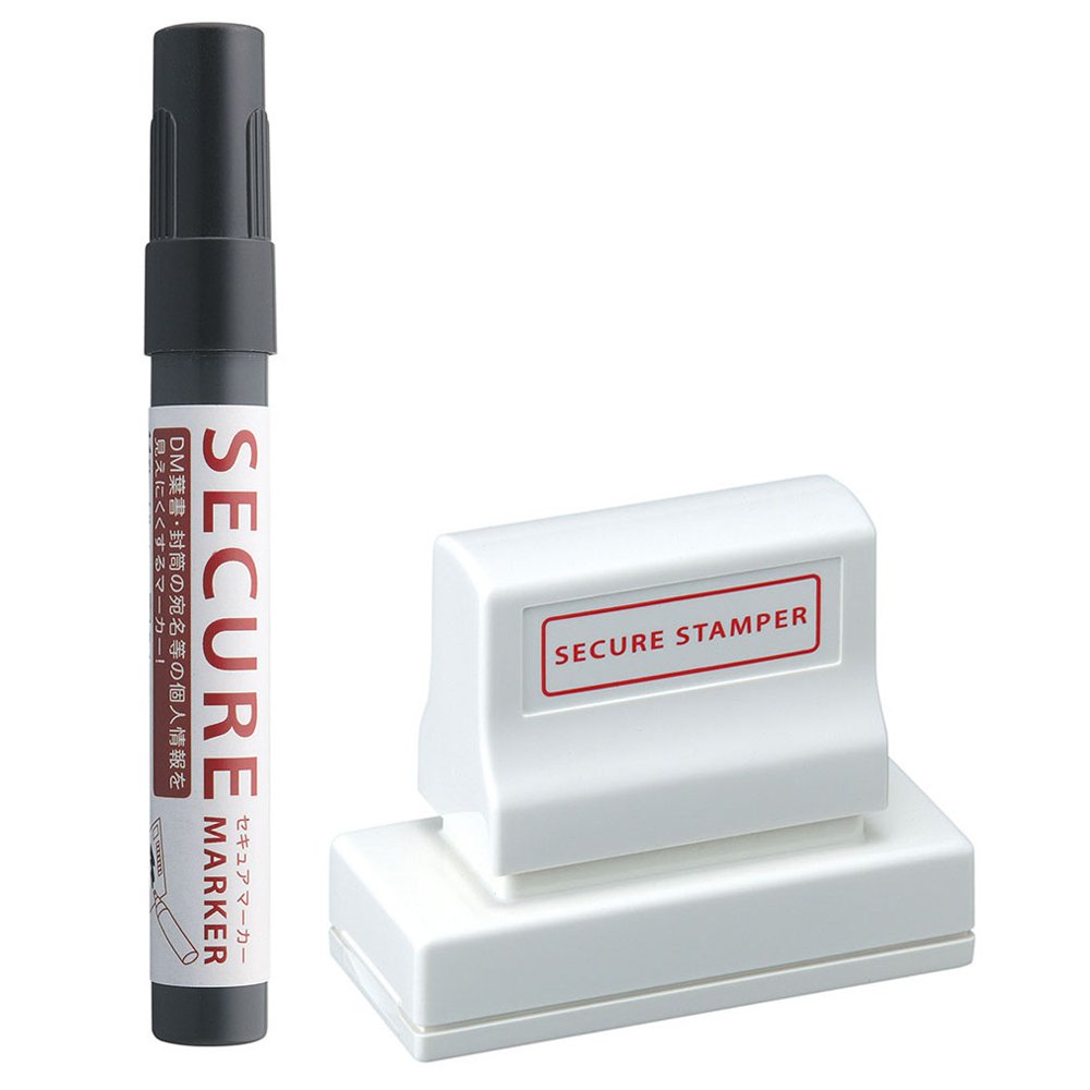 Shachihata 2471 Security Stamp, Secure Stamper, & Marker, Approx. 0.9 x 2.8 inches (24 x 71 mm), Address