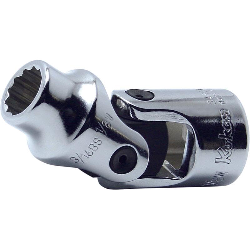 Ko-ken 3445W-1/8 3/8 Sq. Dr. Universal Socket Whitworth 1/8 12 pt L 47.5mm