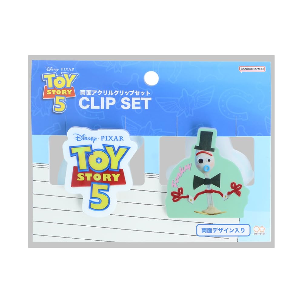 Sun-Star Stationery S3627845 Toy Story, Disney Pixar Goods, Clip, Die Cut, Set of 2, Logo & Forkey