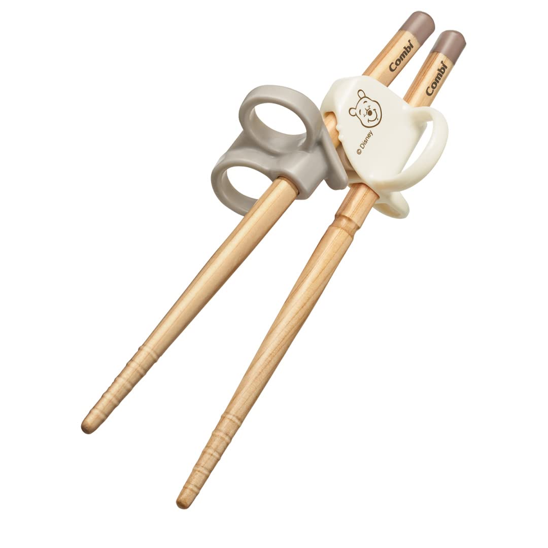 Combi First Chopsticks Wooden Chopsticks Winnie The Pooh Right Hand for Ages 2 and Up White