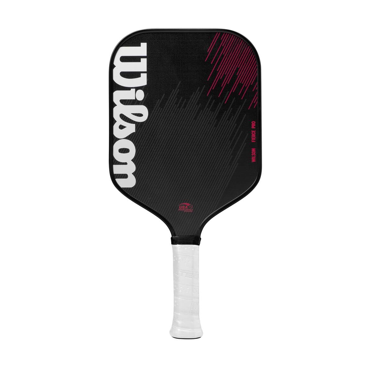 WILSON Fierce Pro 13mm Pickleball Paddle - Grip Size 2-4 1/4", Black/White/Red