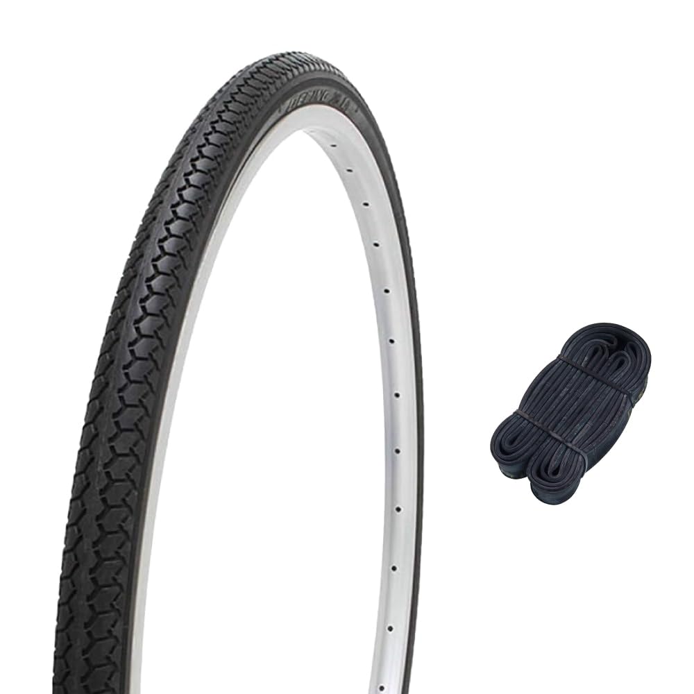 Shinko SR078 60127 24 Inch Bicycle Tires, 0.06 inch (1.5 mm) Extra Thick Tube Set, Deming L/L, 24 x 1 3/8, Black