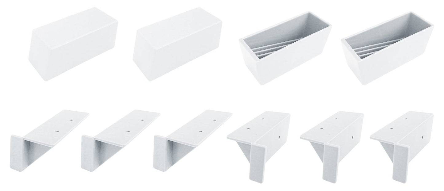 Aiwa Metal AP-3007W Standing Shelf, Made of 2 x 4 Wood, 3-Tier Parts Set, White, 1 Pair