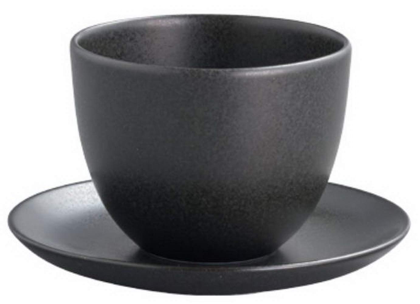 Kinto 17147 Teacup, PEBBLE Cup & Saucer, 6.1 fl oz (180 ml), Black