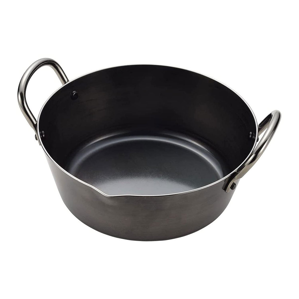 Shimomura Kihan 37992 Frying Pot, 7.9 inches (20 cm), Iron, Thick Sole, Made in Japan