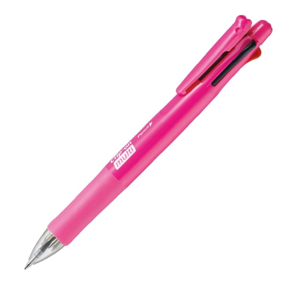 Zebra Clip-On Multi F Series 4 Color 0.7 mm Ballpoint Multi Pen/0.5 mm Pencil, Cutie Pink Body (B4SA1-CUP)