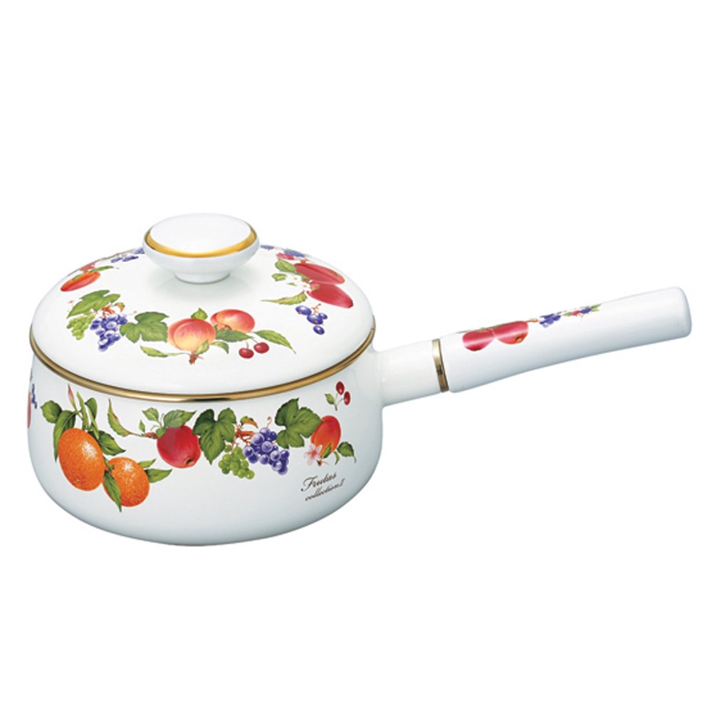 FUJI HOLO FTC-18S Frutus Collection 2 Enameled Induction Pot, Single Handled Pot, 7.1 inches (18 cm), Made in Japan