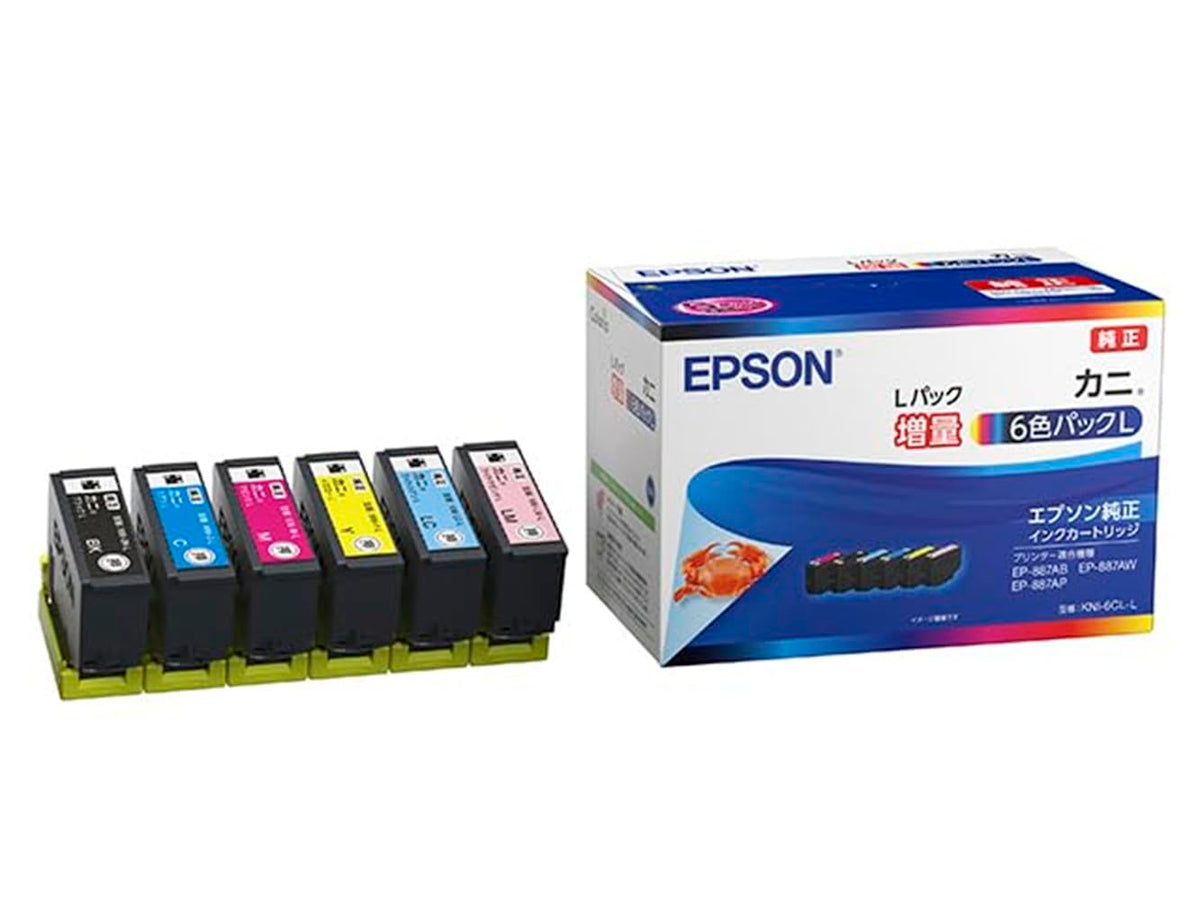 Epson Genuine Ink Cartridge Crab KNI-6CL-L 6 Color Pack L (Extra Quantity)
