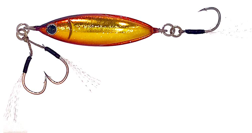 ZEAKE Metal Jig SB006, S Bit, 1.1 oz (30 g), Metallic Red Gold