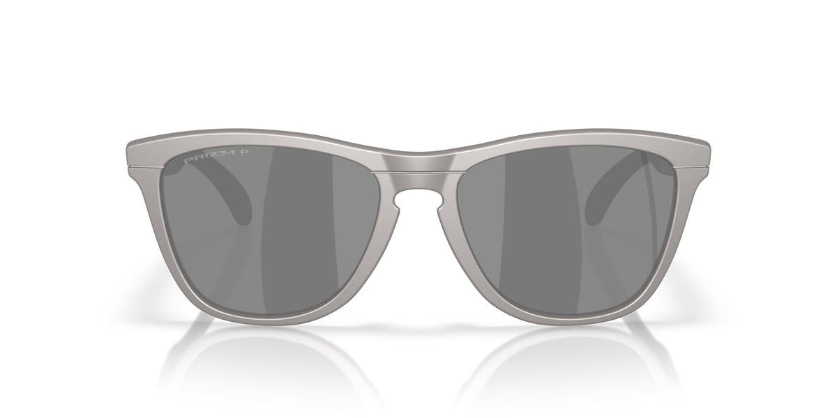 Oakley OO9284A Frogskins Range Low Bridge Fit Sunglasses, Titanium/Prizm Black Polarized, 55 mm