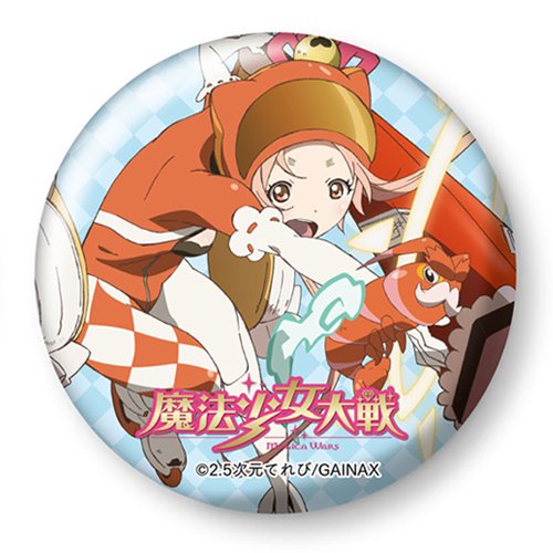 Mahou Shoujo Taisen Big cans badge 神木 鈴花 & Shrimp Elephant