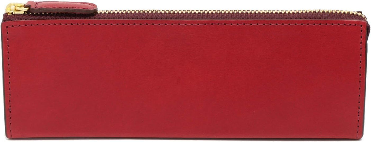 Slip-On Pen Case, Slip-on Rio Zipper Pen Case, Large A-IOL-3501, Leather, Italian Leather, Wine