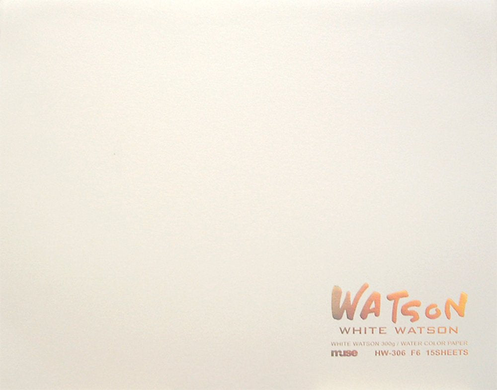 Muse HW-301 SM Watercolor Paper White Watson Block SM 10.6 oz (300 g), White, Pack of 15