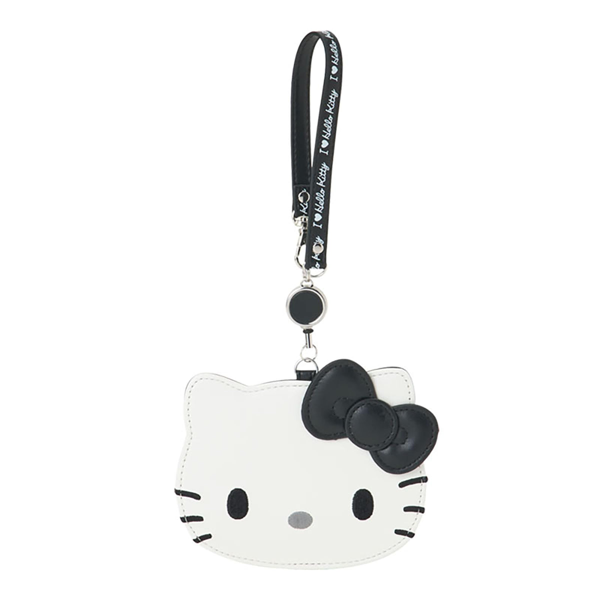 Sanrio 606146 I Love Hello Kitty Pass Case, Black, PU Leather, PVC, Steel, Polyester, Recommended Age: 15 Years and up