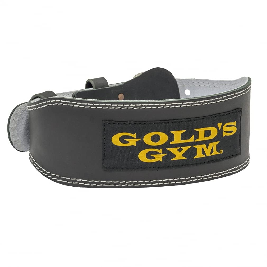 Gold Gym G3368 Training Leather Belt, BK S, 25.6-29.5 inches (65-75 cm), Genuine Gold Gym Trainers, Popular, Classic Belt, Black