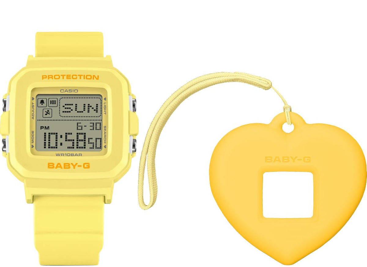 Casio Baby-G BGD-10KH-9 Digital Yellow Watch with Heart-Shaped Charm