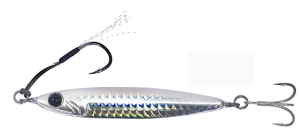 ZEAKE Metal Jig RS001, R Sardine, 1.4 oz (40 g), Metallic Silver